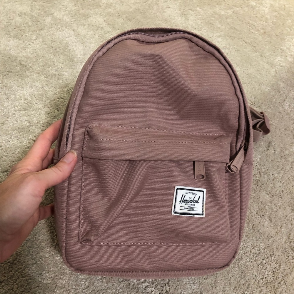 Herschel Mini Backpack Mauve Dusty Rose Pink Classic Casual Travel Bag - Picture 5 of 10